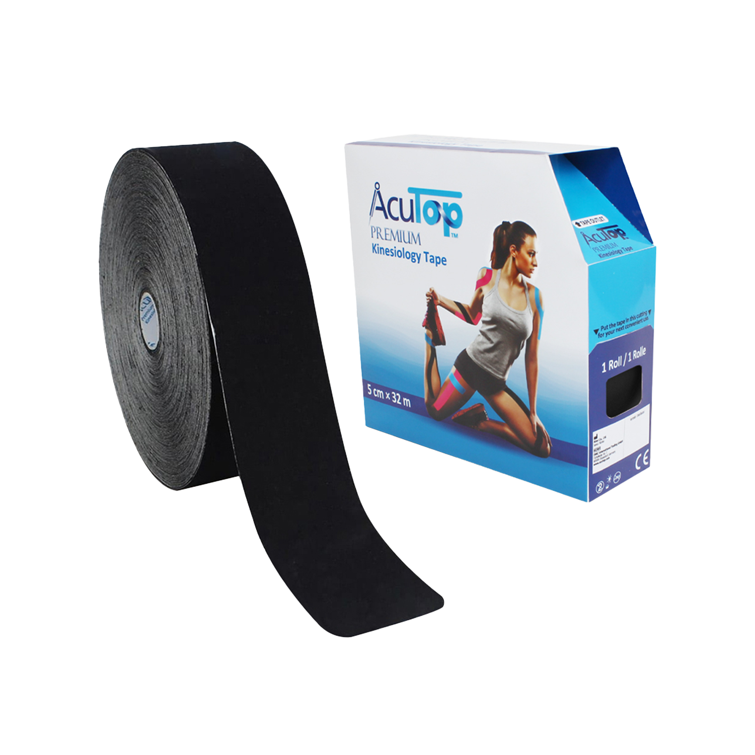 AcuTop Premium Kinesiologitejp XXL, svart